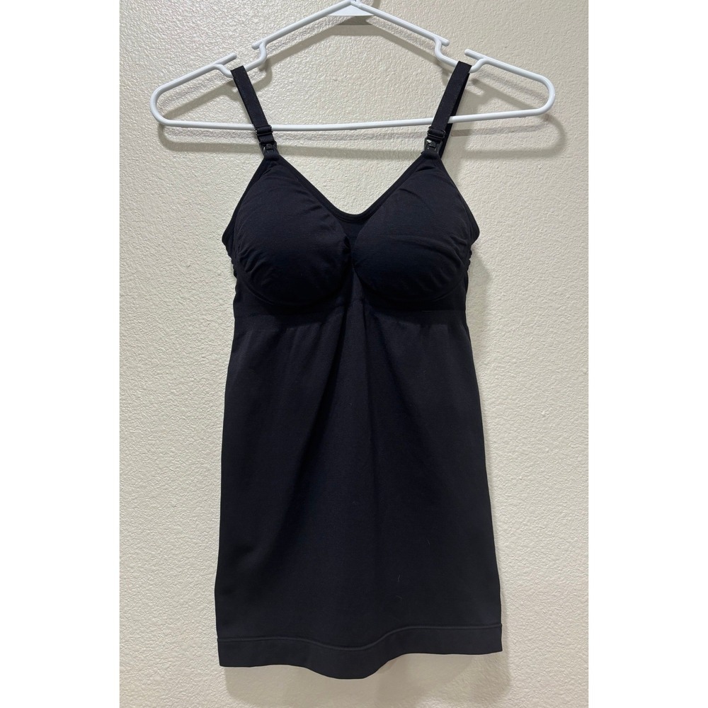 Kindred Bravely Black Nursing Camisole Tank Top Built-in Bra Small Petite KB